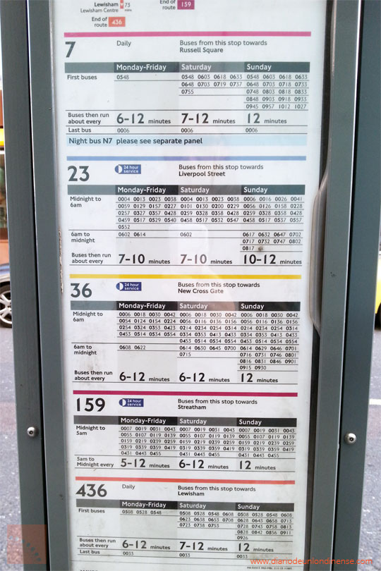 autobus paradas rutas informacion mapa londres horarios